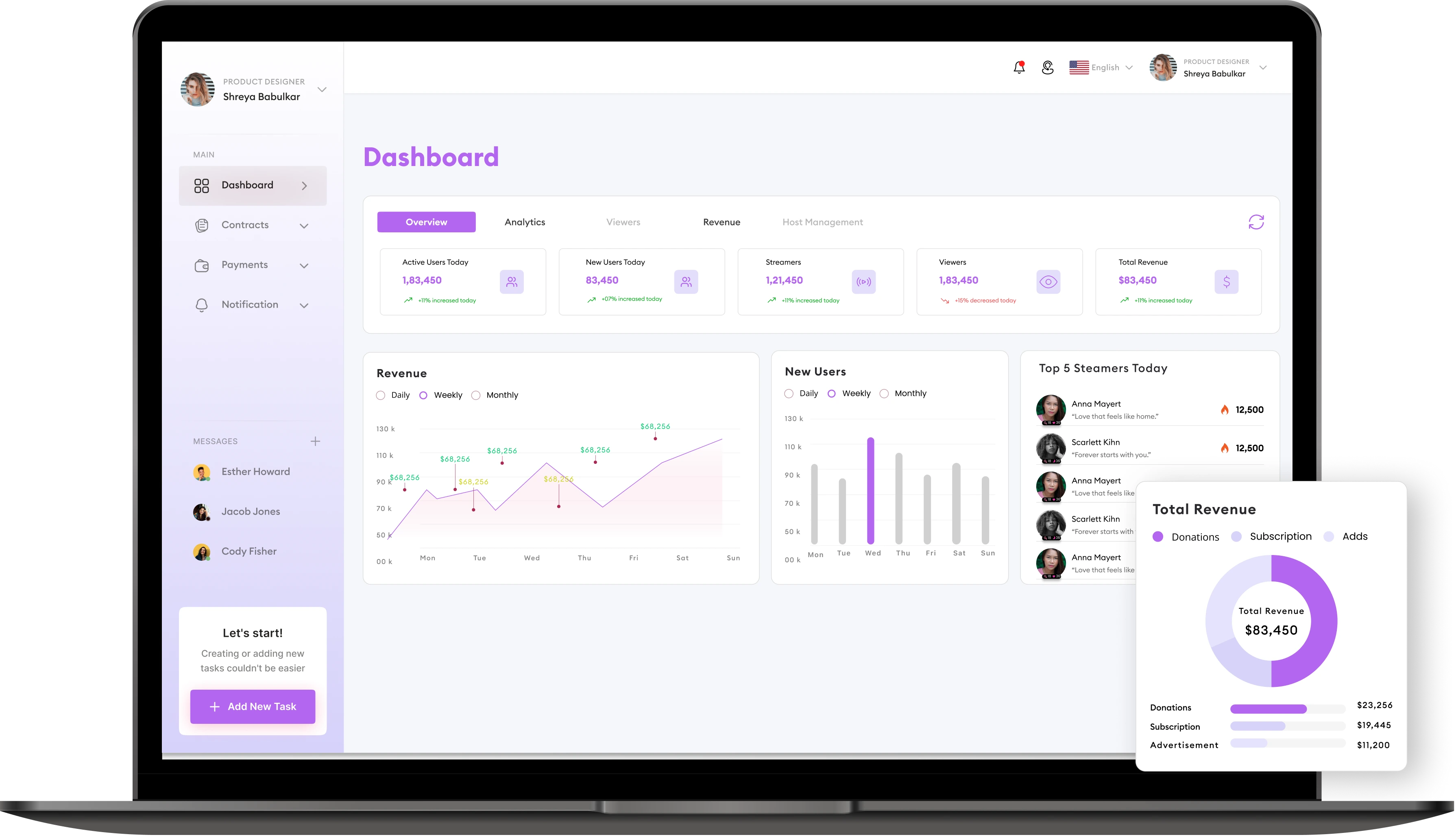 Streaming App Admin Panel