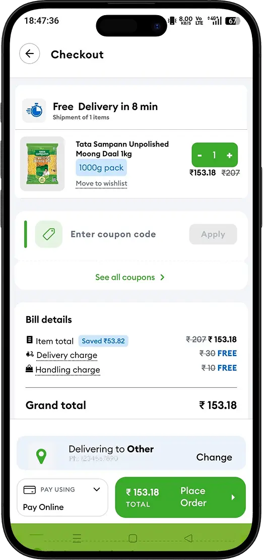 Checkout Screen