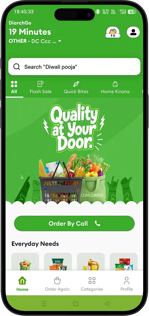DiarchGo Grocery App Sign Up Screen
