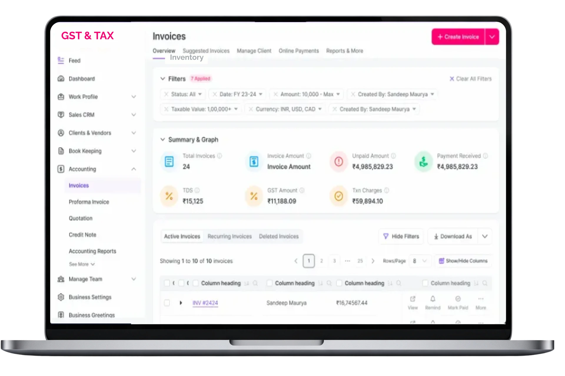 GST & Tax-Compliant Accounting Software