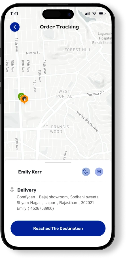 ZatPat Delivery Partner order tracking screen with map