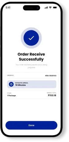 ZatPat Ride app order received successfully screen