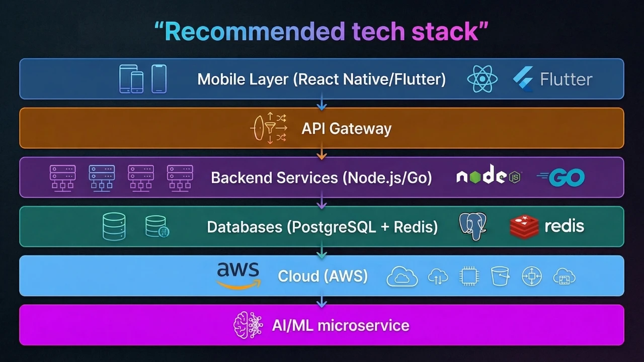 Recommended Tech Stack use in develop urban company app development