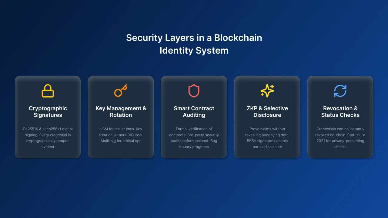 security layers in a blockchain identity system