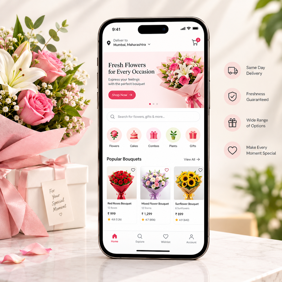 Build a Flower Delivery App Like FNP, Floward or 1-800-Flowers