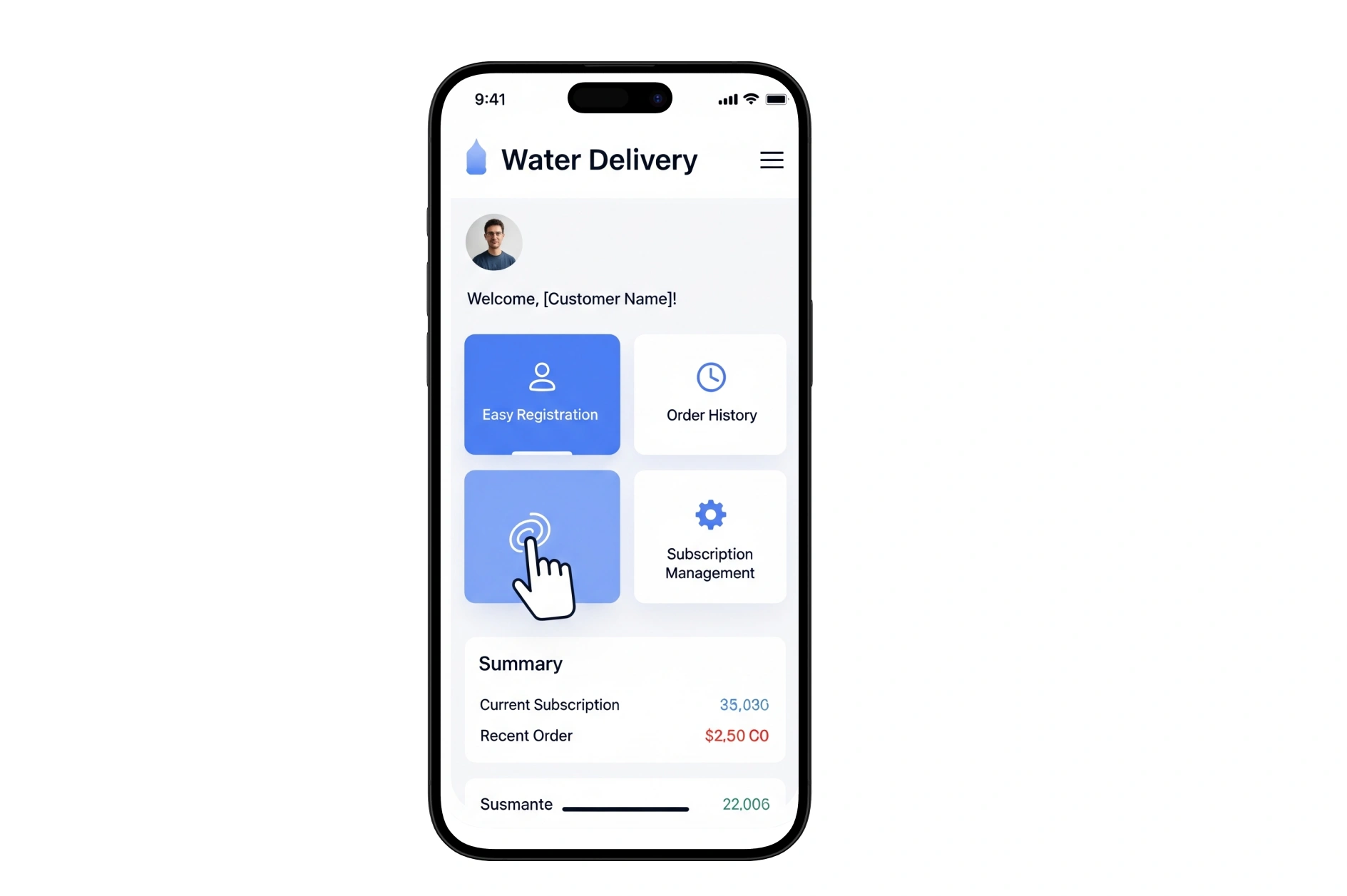 Customer Panel Screenshot